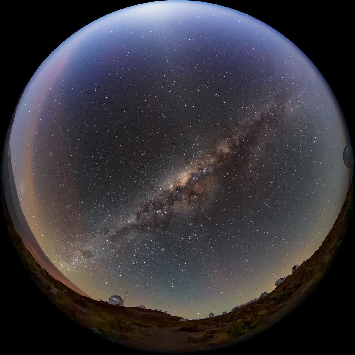 R2D2 — aka The Cerro Tololo Inter-American Observatory, positioned in the lower corner of this fisheye view of the Milky Way — has a message to relay on behalf of NSF: “Beep, bop, beep, beep!” Translation: '#Maythe4thBeWithYou!' 📷: CTIO/NOIRLab/NSF/AURA/B. Tafreshi