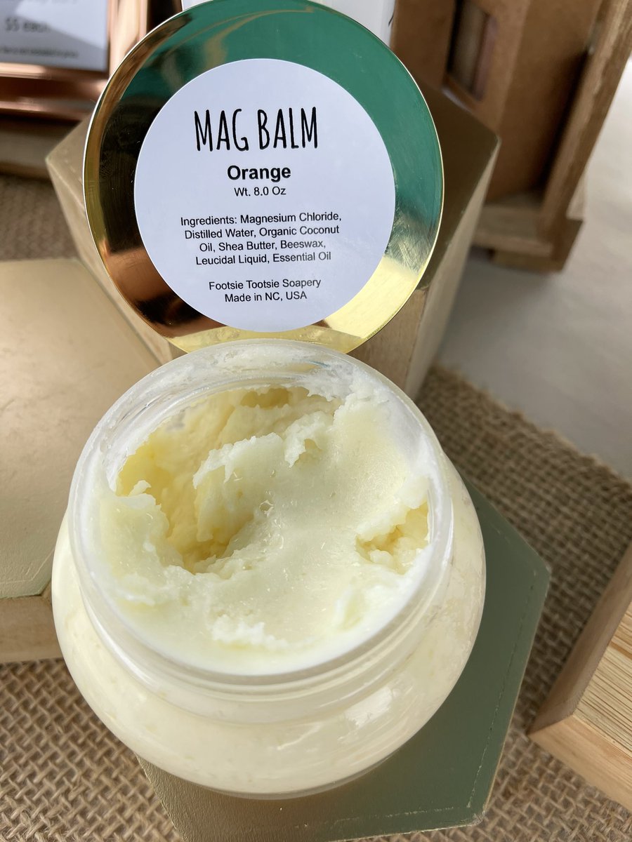 🌟✨ Guess what's back and better than ever?! Our rejuvenating Magnesium Balm, now infused with a hint of Orange Essential Oil, is ready to elevate your skincare routine! 🍊✨ Say goodbye to restless nights and hello to relaxation with #magnesiumoil #balm #footsietootsiesoapery