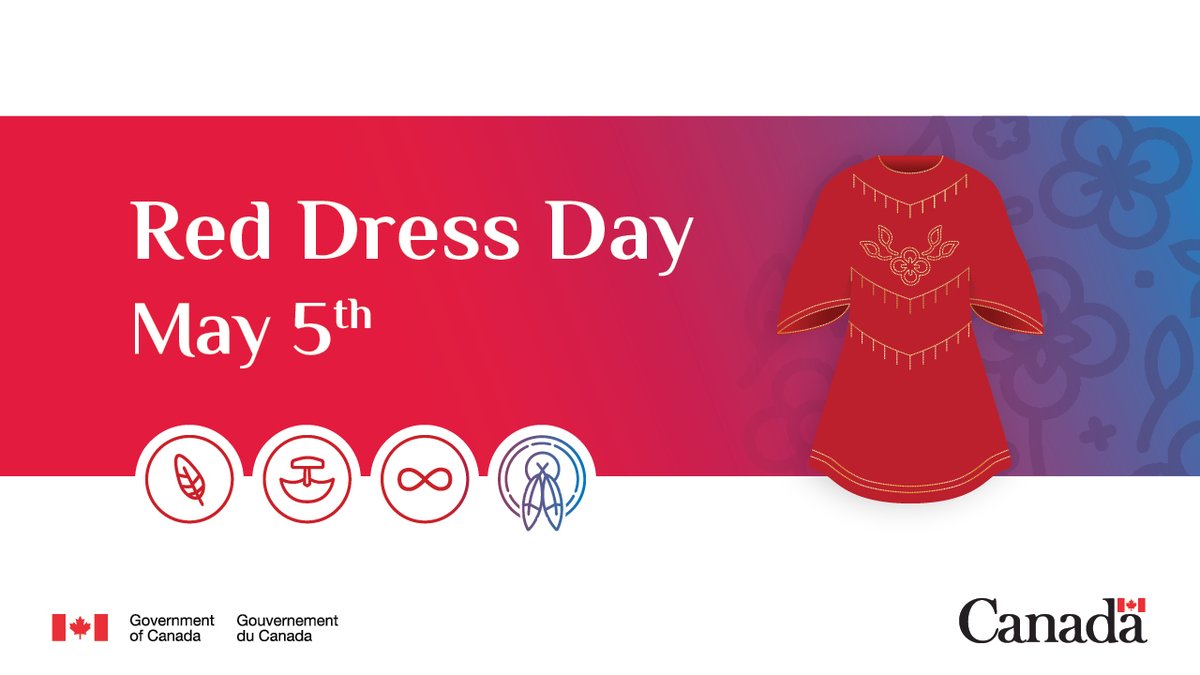 Red Dress Day is tomorrow! Wear red to raise awareness about the crisis of missing and murdered Indigenous women, girls, and #2SLGBTQI people in Canada. ow.ly/bOTv50RuLB5