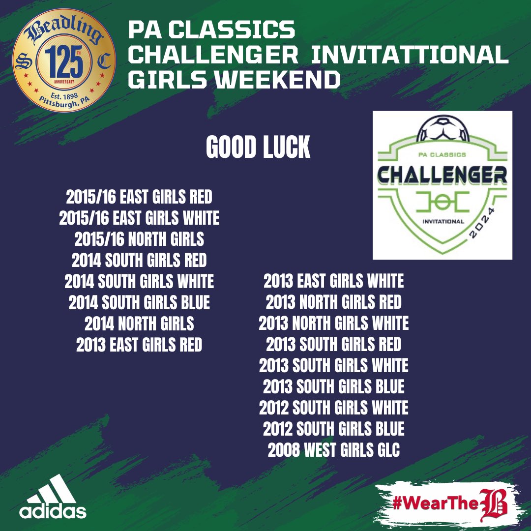 Good luck and safe travels to all our teams participating in the @PAClassics tournament this weekend. Always a well run event with great competition! #WearTheB