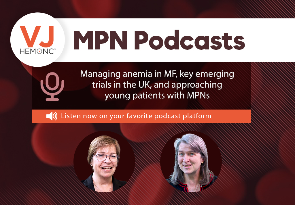 Check out this week's podcast featuring leading MPN experts @harrisoncn1 & Mary Frances McMullin, who discuss:

👉 The management of MF-related anemia
👉 Key MPN trials in the UK
👉 Approaching young pts with MPN

🎧 ow.ly/sN9l50RvAhK

#MPNsm #HemOnc