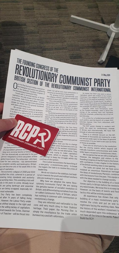 Proud to be one of the 600 young cdes at the founding congress of a real Communist Party @revcommunists - a Bolshevik party worth the name!