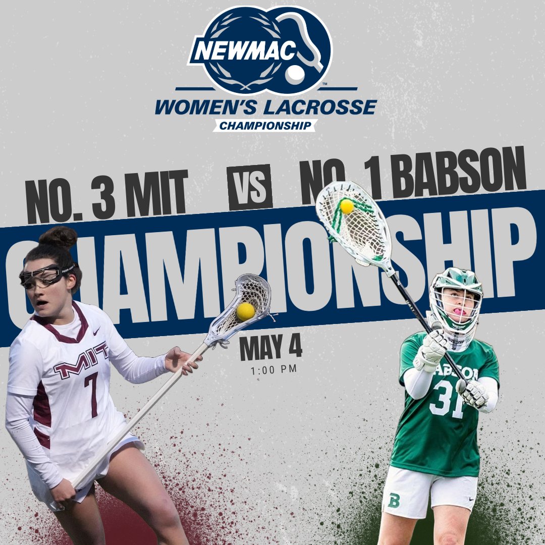 WOMEN'S LACROSSE CHAMPIONSHIP 🥍 🏆 Trophy Day 🏆 No. 3 @MITAthletics heads to No. 1 @BabsonAthletics for a 1:00 p.m. start. For tix, video & more ➡️ ow.ly/MOkl50RvPQR #GoNEWMAC // #WhyD3