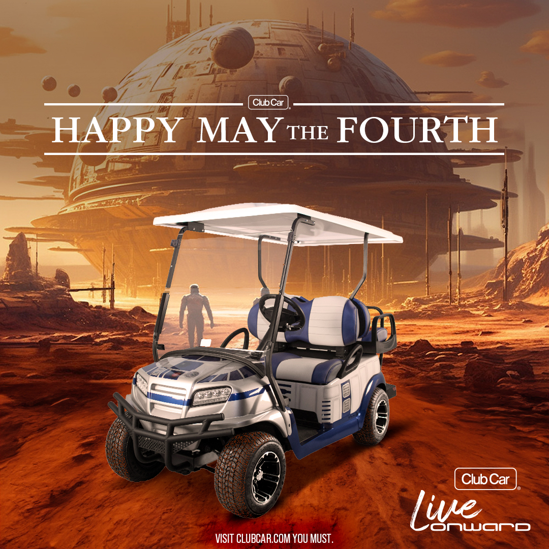 The force is strong with Club Car!🚀 Celebrate May the Fourth with the force of unmatched performance. Laugh, swing, and enjoy, you must!