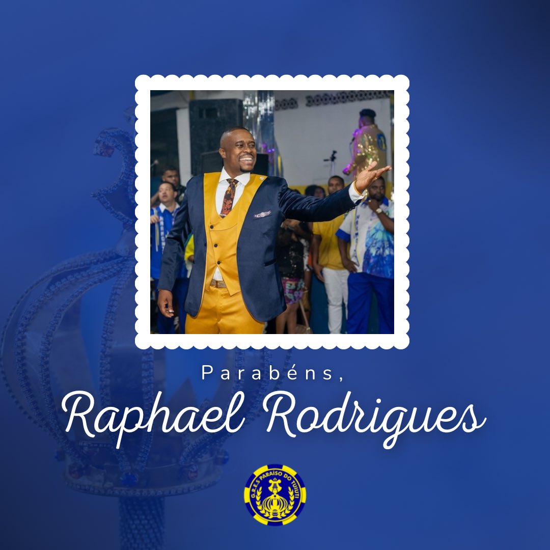 Nosso mestre-sala Raphael Rodrigues também merece todas as felicitações no dia de hoje por mais um ano de vida. Que todos os guias te protejam e te abençoem sempre. Parabéns, Raphael!!! 💛💙👑