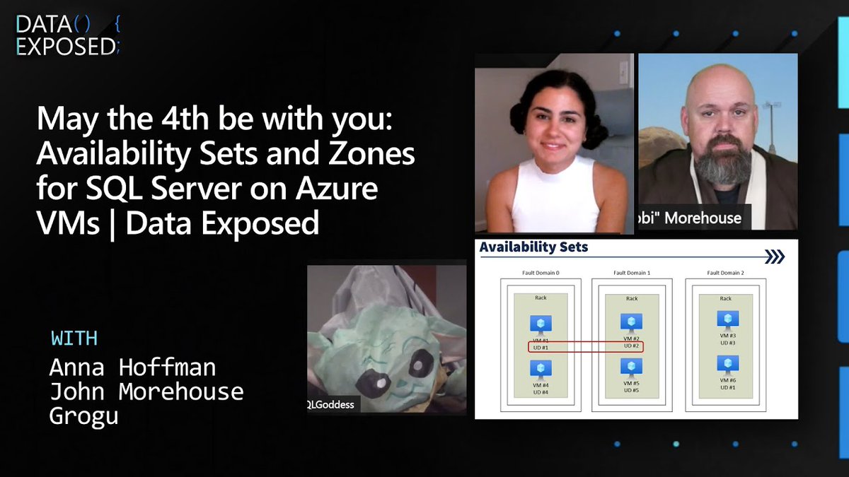 May the 4th be with you: Availability Sets and Zones for SQL Server on Azure VMs | Data Exposed youtube.com/watch?v=GvdE4q… @ch9