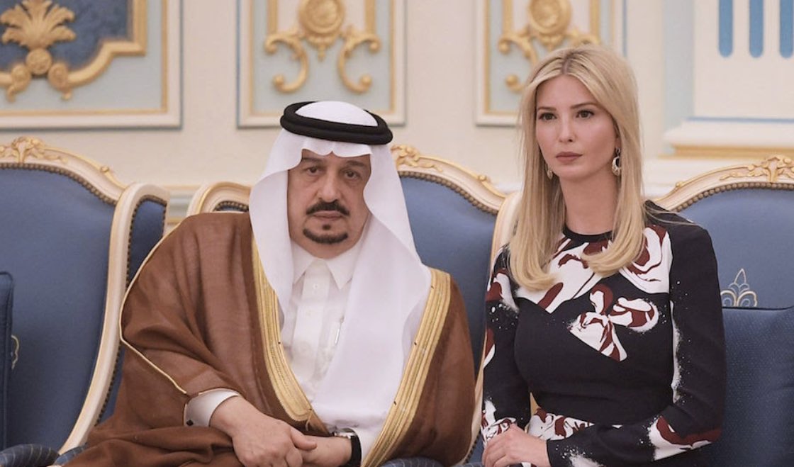 Ivanka Trump wasn’t a private citizen while Donald Trump was in office. She was his Senior White House advisor who received trademarks from China for voting machines, body bags, & caskets. Ivanka’s charity got $100Million from Saudi Arabia Who else demands an investigation? 🤚