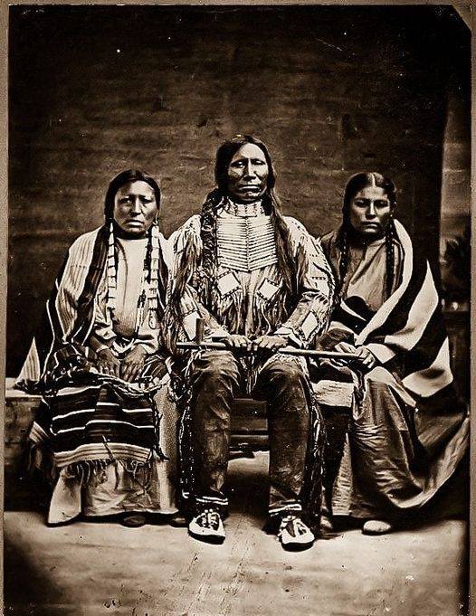 Oglala Chief American Horse with Wife and Daughter 1877