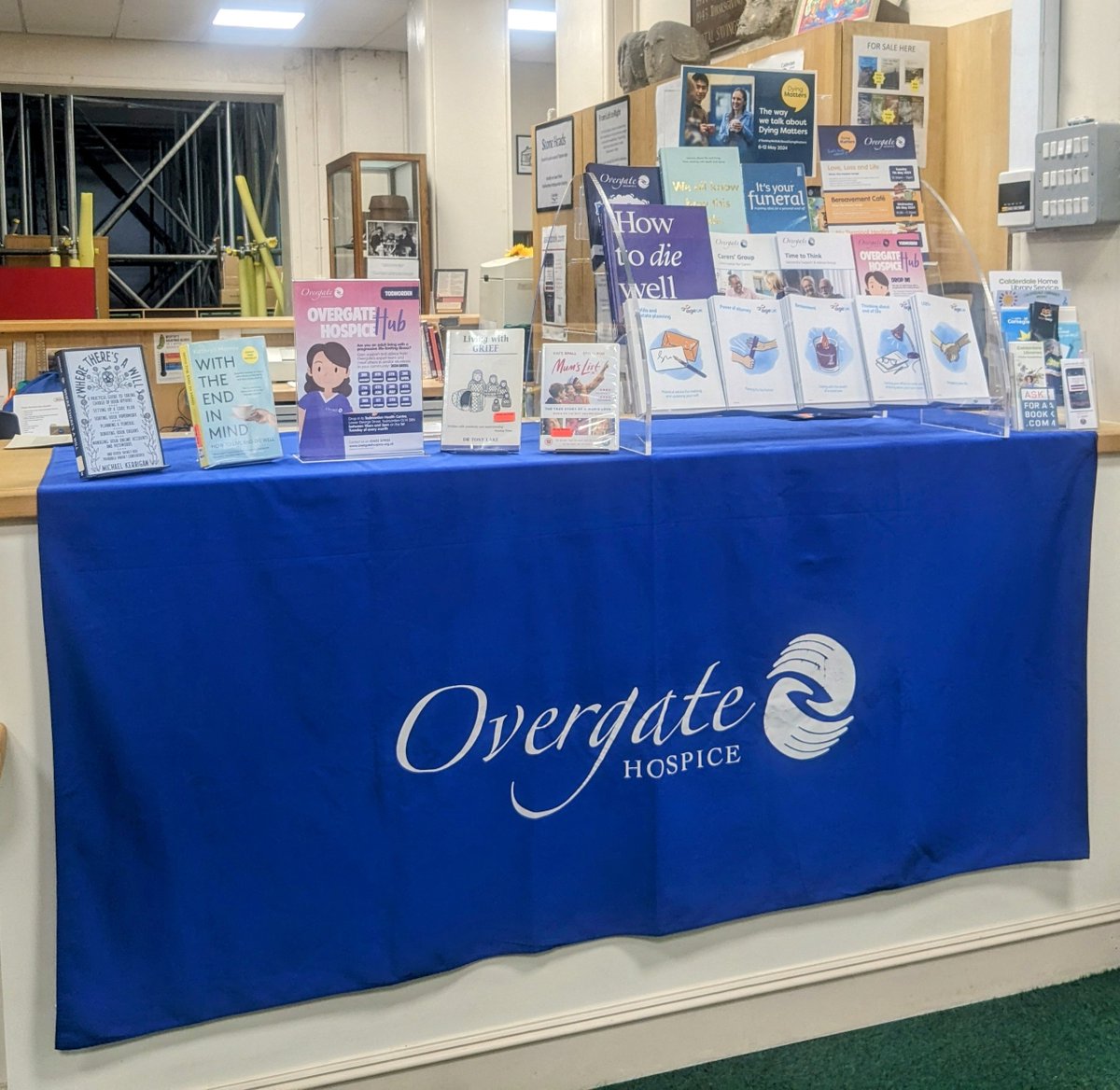 We have a Dying Matters collection as part of our catalogue which covers all aspects of death and dying, from writing a will to dealing with grief. We have teamed up with @overgatehospice in Todmorden Library to highlight these and other resources available.