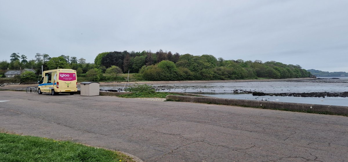 May Bank Holiday in Crammond at 3pm. Queued at the ice cream van for at least 30 secs.