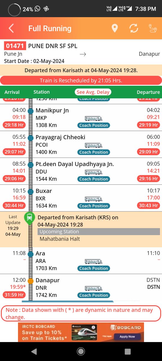 @Railwhispers @PMOIndia @AshwiniVaishnaw @IR_CRB @vijaythehindu @VijaiShanker5 @kkgauba @BureauChiefNCR @DrAshokTripath @IRTSassociation @SpokespersonIR 01471-PUNE-DNR running 31hr late.. Disgusting operation of trains.
