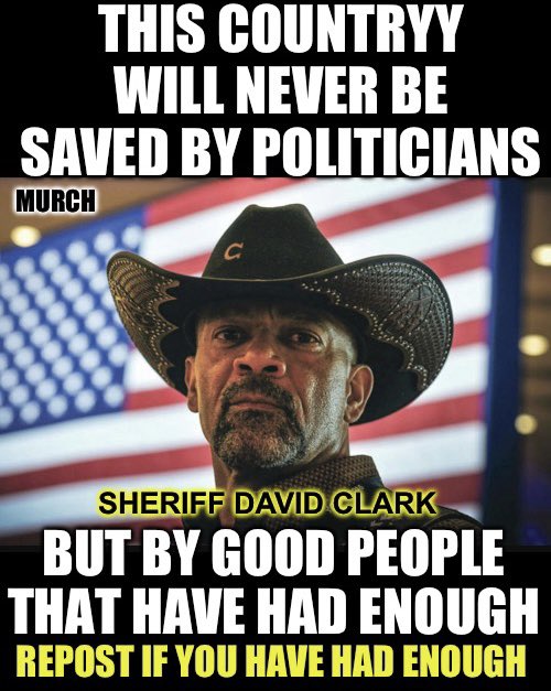 God Bless America. I think we have had enough. Who agrees with Sheriff Clark?🙋‍♂️