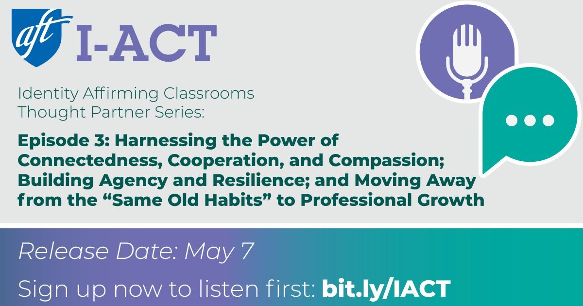 Gear up for Episode 3: Harnessing the Power of Connectedness, Cooperation, & Compassion. Learn and grow with us! Click here: sharemylesson.com/webinars/i-act… 🤝🌍 @AFTunion @Cohnvargas @DebbieZacarian @UTLAnow @CTULocal1 @BadassTeachersA @nysut @UFT @EPFederation @ShareMylesson