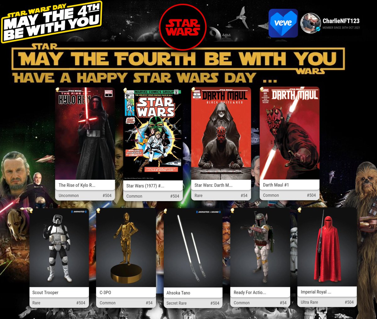 May The Fourth Be With You «Happy Star Wars Day! 🌟 Celebrate May 4th with VeVe!» #StarWarsDay #MayThe4thBeWithYou #DigitalCollectibles @veve_official @starwars #CollectorsAtHeart 💙 #veve #vevefam