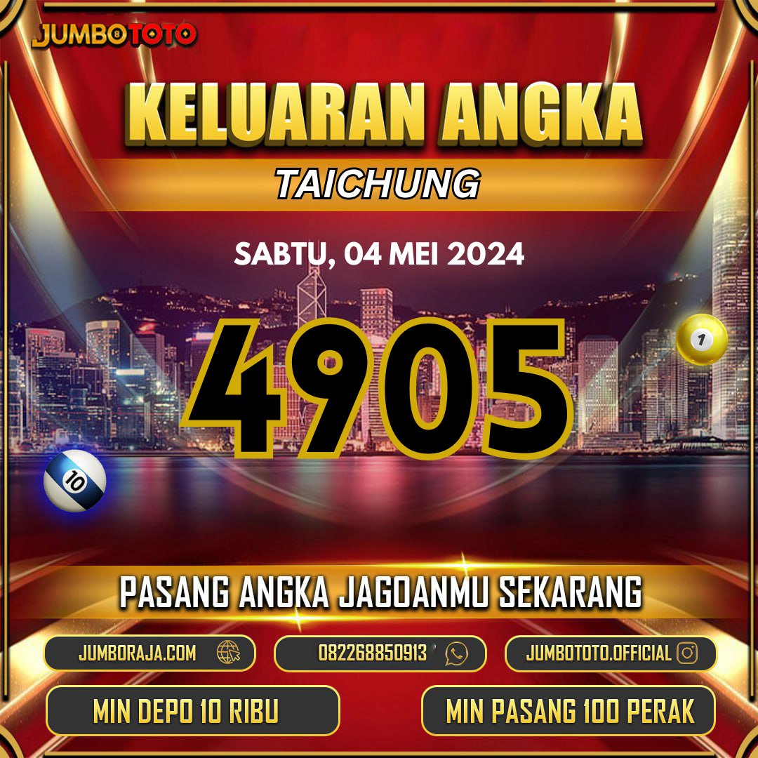 🔥RESULT TAICHUNG SAH 4905🔥
Menang berapapun pasti dibayar lunas

#jumbototo #resultjumbototo