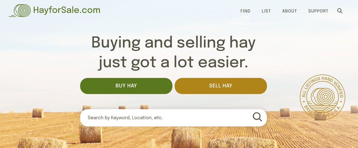 A Braintrust Ag member just launched his side project... HayforSale.com It's a simpler, easier way to buy & sell hay. Check it out & support this young, ambitious farmer.