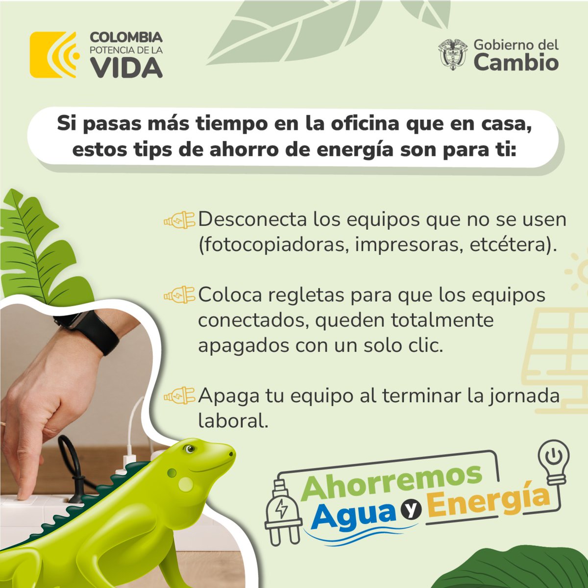 #AhorremosAguaYEnergía | Estos son los 3️⃣ consejos que podemos seguir para ahorrar agua en la oficina. 👇🏼💧 ¡Síguelos!