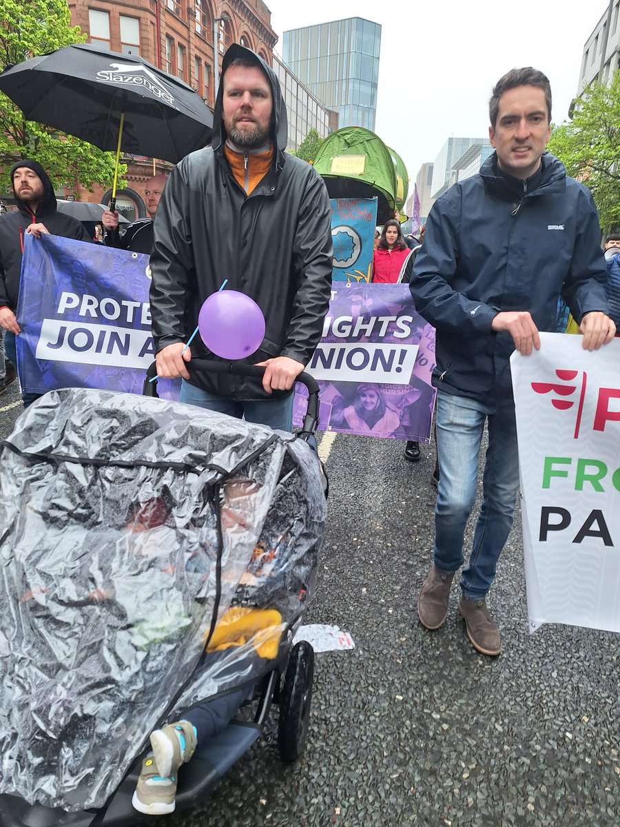 Standing up for worker's rights and Palestine today on the Mayday march. Uppa workers. Free Palestine