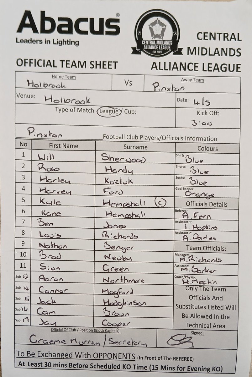 โฝ๏ธ Central Midlands Alliance โฝ๏ธ (@centralmidsall) on Twitter photo Here we are live from <a href="/HolbrookSM_/">Holbrook St. Michaels</a> v <a href="/pinxtonfc1/">Pinxton FC</a> . Pinxton need to win to take the title!
Here's how they line-up Here we are live from <a href="/HolbrookSM_/">Holbrook St. Michaels</a> v <a href="/pinxtonfc1/">Pinxton FC</a> . Pinxton need to win to take the title!
Here's how they line-up