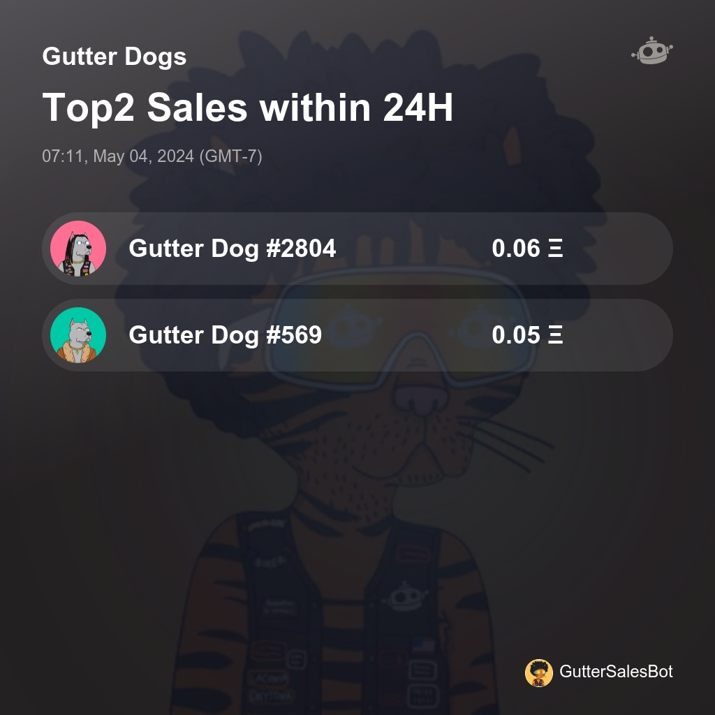 Gutter Dogs Top2 Sales within 24H [ 07:11, May 04, 2024 (GMT-7) ] #GutterDogs