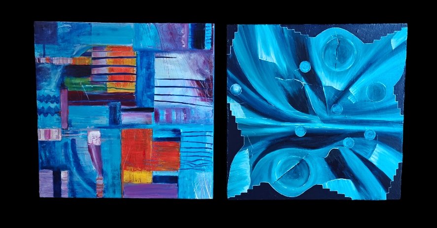 *SOLD* 

Two Acrylic paintings on deep edge canvas. 24x24'

Created listening to Shostakovich Quartet no 3.#art #painting #mixedmedia #oilpaint #acrylic #modernart #newart #contemporaryart #artist #artgallery #artstudio #originalart #abstractart #colour #texture #britishartist