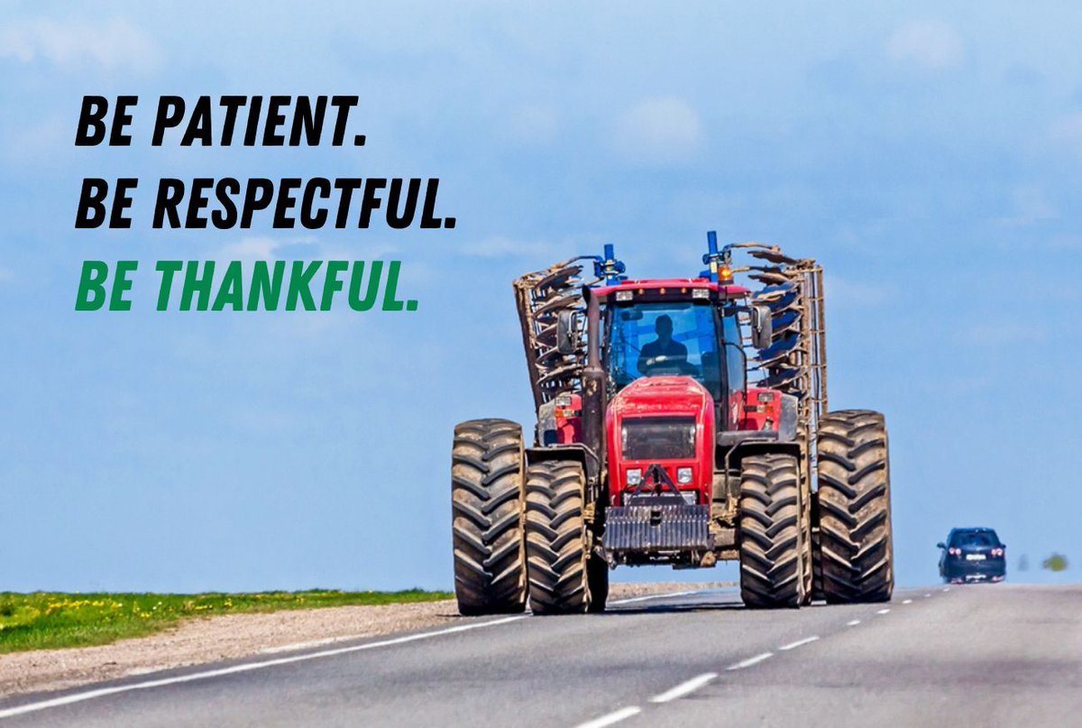 As #Plant24 gets underway, it's important to be mindful and respectful of our farmers moving equipment on the highway. Thank you, farmers, for your hard work to keep our communities fed!

Stay safe out there!

#CdnAg #AgX