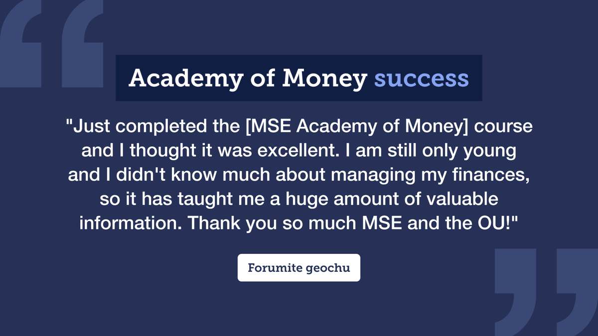 More than 61,000 people have enrolled on the Academy of Money, making it one of the most popular free @OpenUniversity courses!

Sign up to get clued up on money matters, including tax, saving and investing, mortgages, and pensions ⬇️

moneysavingexpert.com/family/financi…