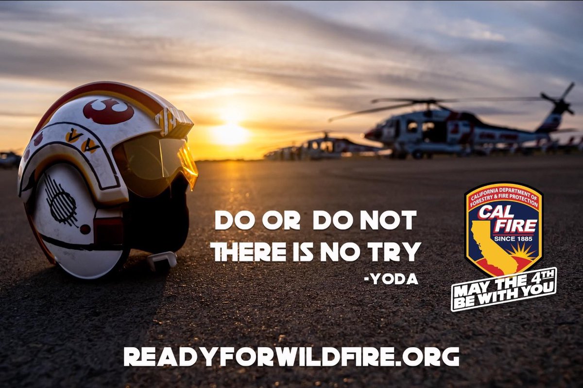 Happy May the 4th! To equip yourself with the knowledge and tools needed to stay safe and prepared, visit ReadyforWildfire.org, you must. May the force of readiness be with you! #Maythe4th #ReadyForWildfire