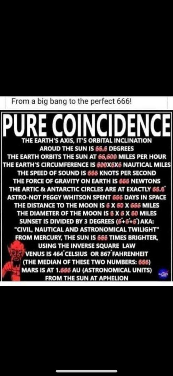 BGatesIsaPyscho's tweet photo. Do you think it’s a coincidence that the vast majority of NASA’s astronomical measurements include the number ‘6’? https://t.co/wAQBkycMqB