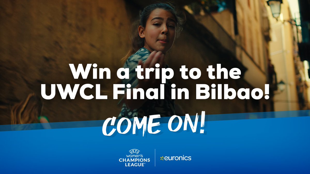 DON'T FORGET - ENDS TOMORROW! Win a trip to the UEFA Women's Champions League Final in Bilbao. Simply 'Spin the Boot' for your chance to win two hospitality tickets, hotel, and travel expenses. Enter here > euronics.la/3JtyEhU #UEFAWomensChampionsLeague #UWCL