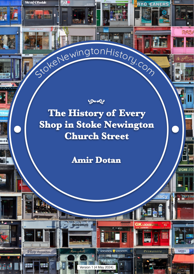 HistoryOfStokey's tweet photo. It started yesterday with a single Blue Plaque mock-up for one shop, and a day later, I'm pleased to share a 163-page eBook (113MB) I created with the history of every shop in Stoke Newington Church Street. Apart from the evolution of every shop in the street, it includes photos of different shops over the years and a few charts that illustrate various trends.

I consider this to be 'work in progress' and expect to make updates and release minor updates in the future, but for now, if you ever wanted to have the history of every shop in Stoke Newington Church Street at your fingertips, you can download the PDF here: https://t.co/GtbdrTYn6j