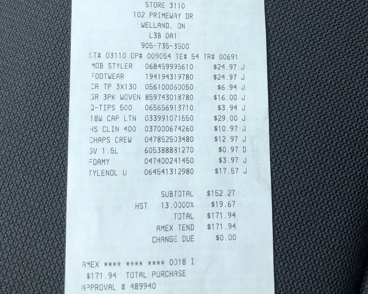 Walmart’a gittim. 11 parça siktiriboktan alışveriş 171 Kanada doları tuttu. 4100 Törkiş Lira. 

Aldıklarım bunlar. 🤣