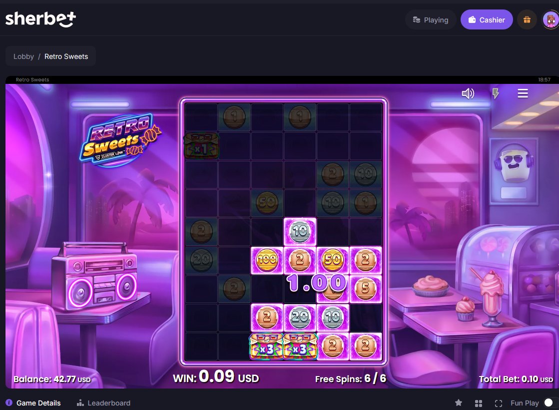 Finally a really nice board. 🥳
🍬#retrosweets🍭
Nice and sweet invention from @push_gaming 😋
Got it on @Sherbet 💵👉sherbet.com/affiliate/micr…

#casino #CasinoBetfun #onlinecasino #crypto #nft #SLOTH #slotgames #GamblingTwiiter