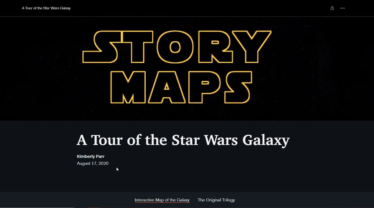 Mapping the universe? 🌠🪐 Yes, please. Enjoy this *stellar* ArcGIS StoryMaps story that tours the Star Wars galaxy! → esri.social/brzr50RvcPr P.S. Want to learn how to make your own? Sign up for our instructor-led course: esri.social/Nm8o50RvcS4 May the fourth be with you 🌟