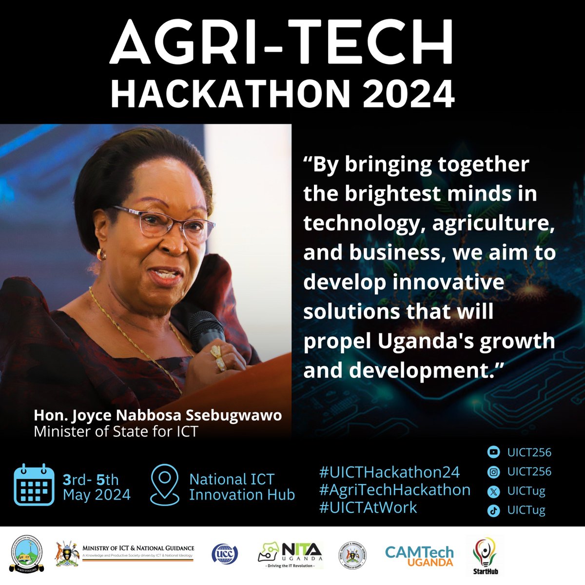 @Hon_Ssebugwawo There is a lot of potential on the local market for home grown ideas that will not only build the capacity of ICT in Uganda but also will relate best with the local people, farmers inclusive. #UICTAtWork #UICTHackathon24