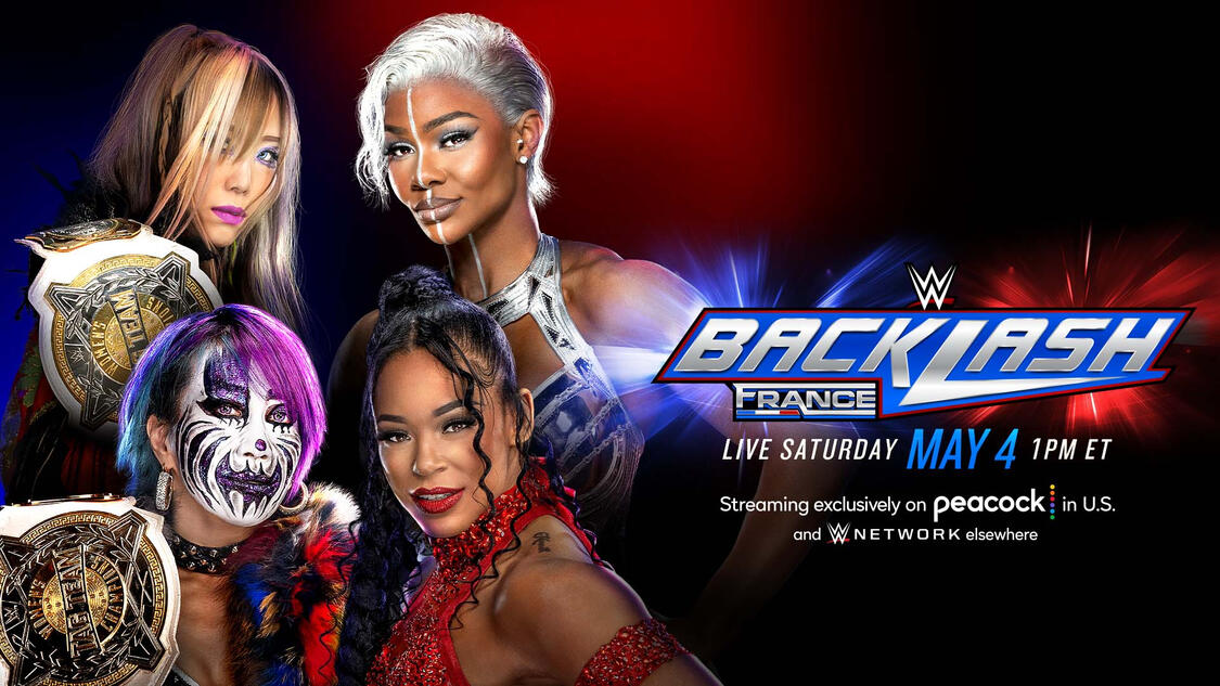 The Kabuki Warriors defend the WWE Women's Tag Team Titles against @BiancaBelairWWE & @Jade_Cargill TODAY at #WWEBacklash!

1PM ET/10AM PT
Streaming exclusively on @peacock in U.S. and @WWENetwork everywhere else.

🦚 pck.tv/3bqfYSq
🌍 WWENetwork.com