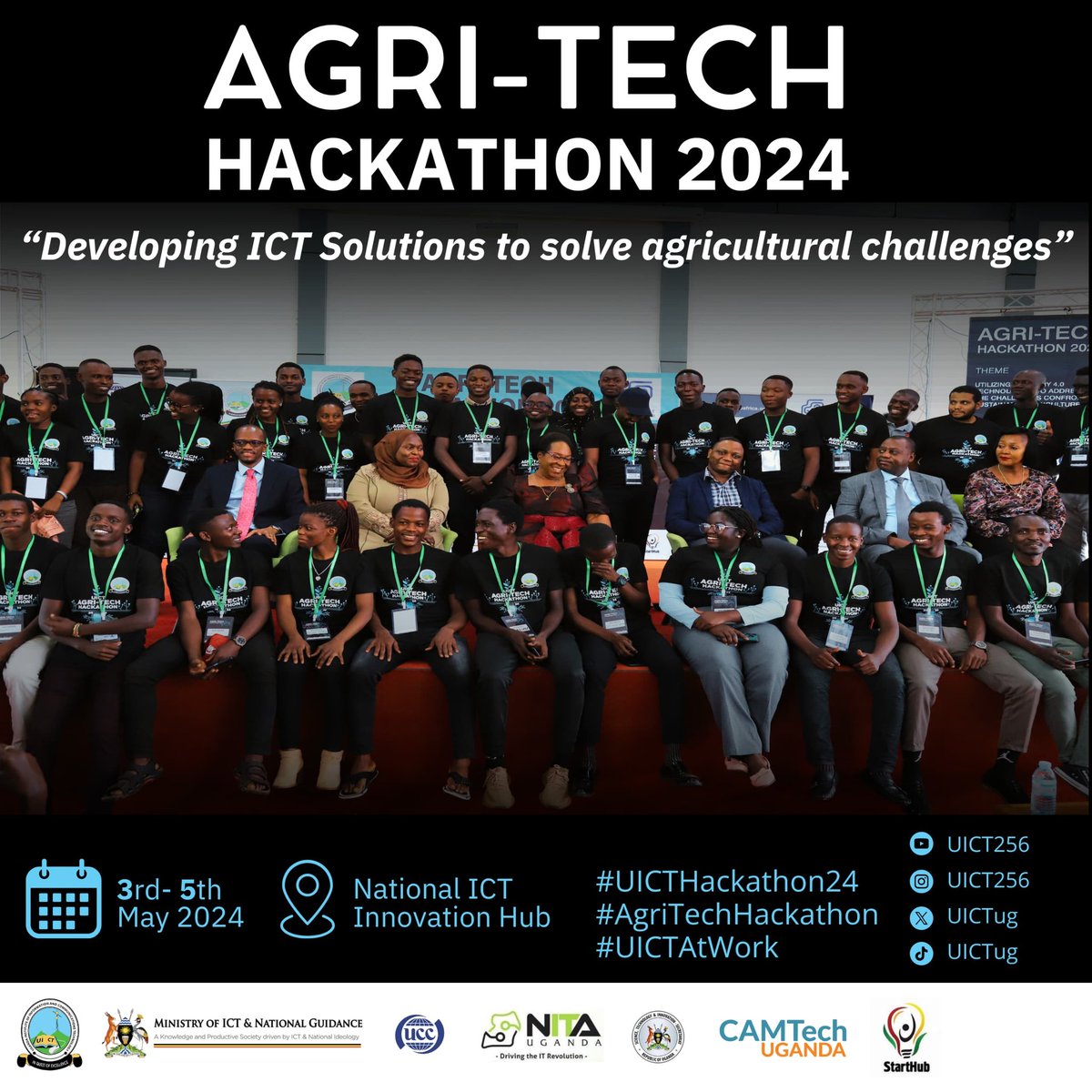 Agri-Tech hackathon is where innovation meets agriculture. It's objective is to increase household incomes and improve the quality of life of Ugandans thru developing ICT solutions to address agricultural bottlenecks @azawedde @MoICT_Ug @UICTug @MAAIF_Uganda #AgriTechHackathon