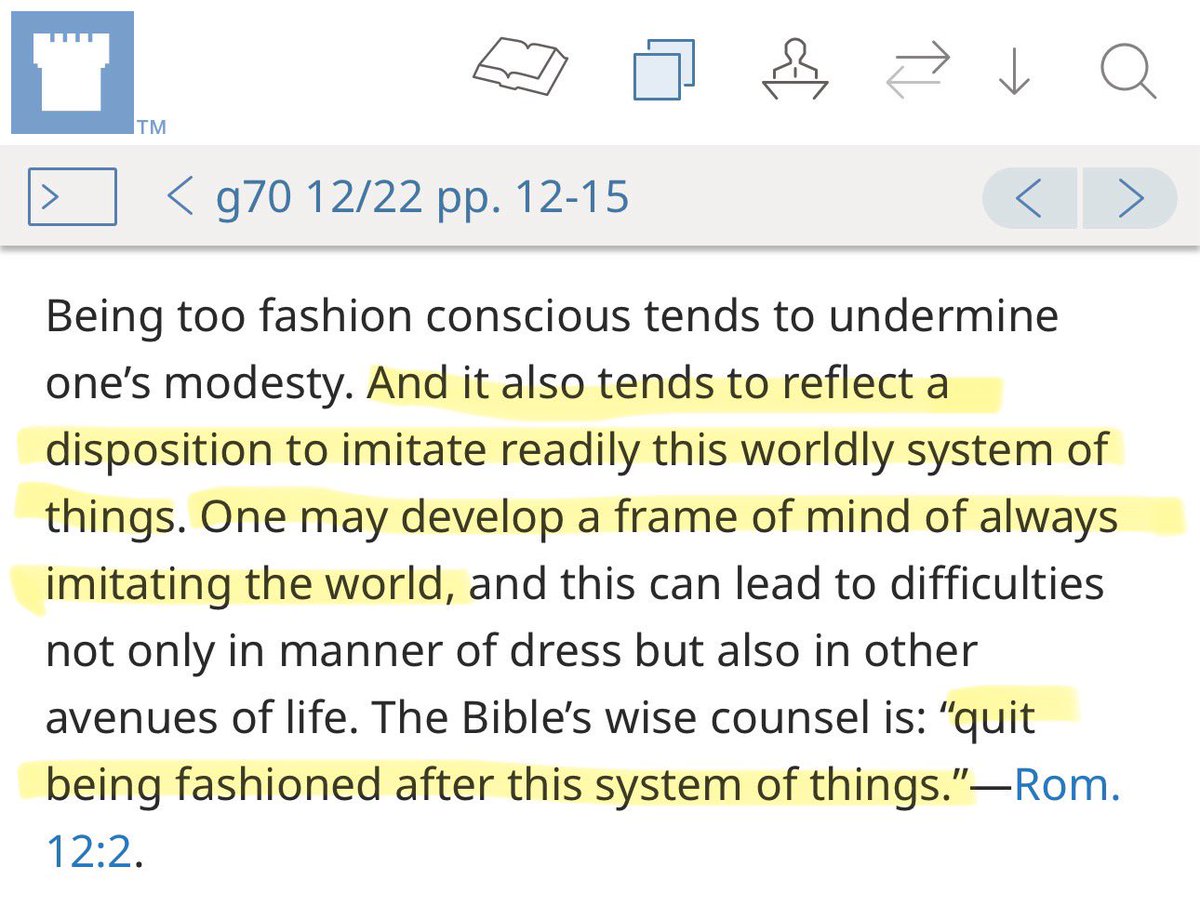 “Quit being fashioned after this system of things.” But also: Change your idea of what’s acceptable according to this system of things.