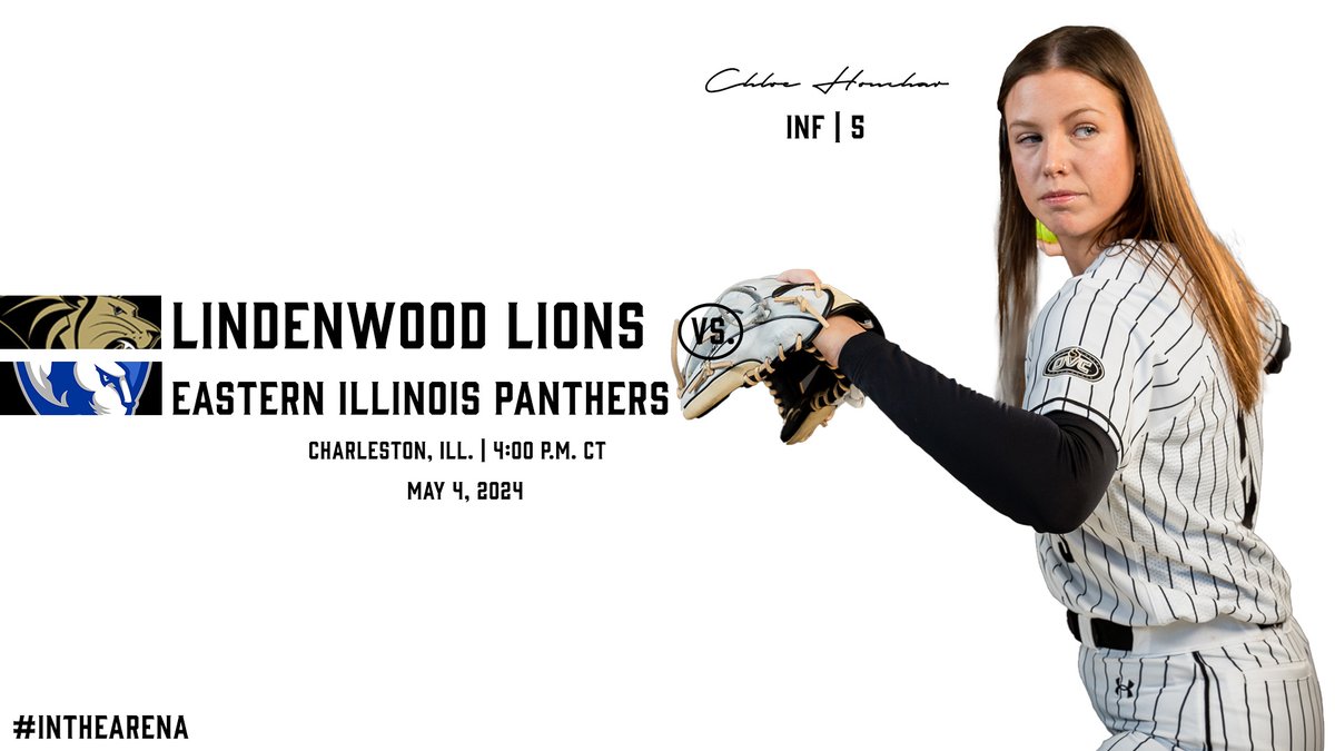 Final regular season series for @LindenwoodSB today in Charleston, Ill. against Eastern Illinois🦁🥎🦁 🆚Eastern Illinois 📍Charleston, Ill. 🕓4:00 p.m. CT 📊tinyurl.com/3wee2djb 📺tinyurl.com/4jnjpvcw #NewLevel // #OVCit