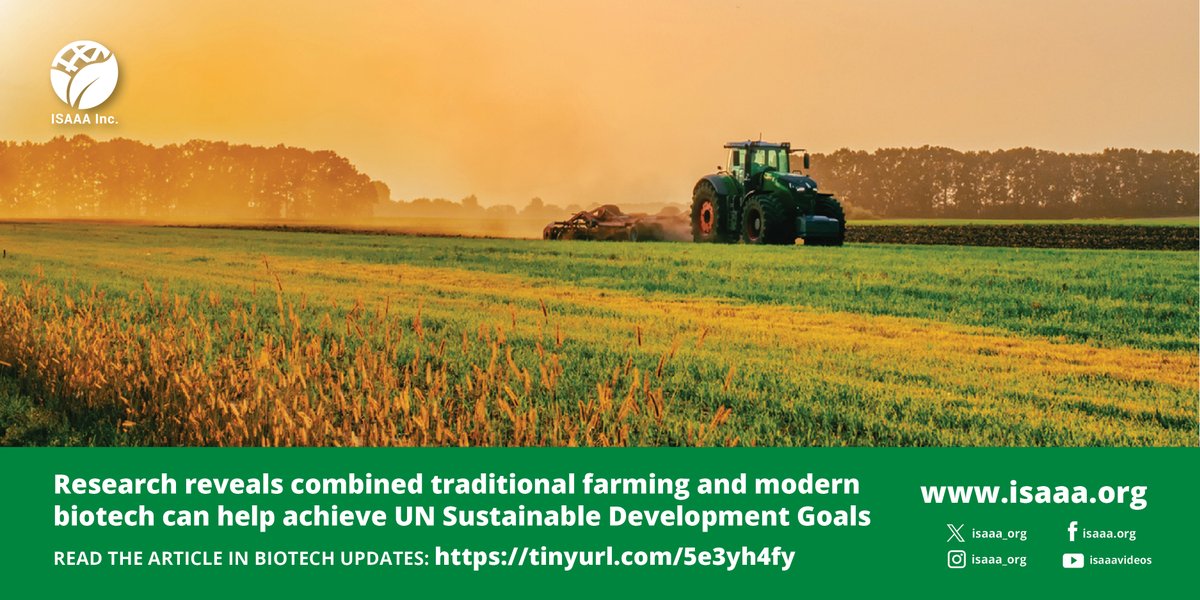 A paper published in the Journal of Biotechnology highlights the need for combined traditional farming practices and modern biotechnology to achieve UN Sustainable Development Goals. Read details in #BiotechUpdates: tinyurl.com/5e3yh4fy