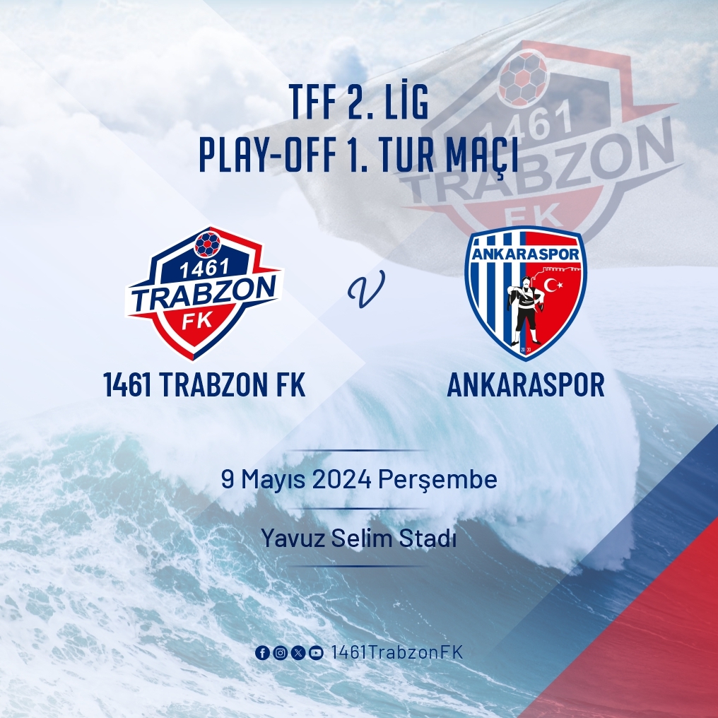 Rakibimiz Ankaraspor oldu TFF 2.Lig’de normal sezonu 4. bitiren 1461 Trabzon FK’mız Play-Off oynayacak. Takımımızın, 2. Lig Play-Off 1.Tur’daki rakibi son hafta oynanan karşılaşmalardan sonra Ankaraspor oldu. Ekibimiz, Ankaraspor ile tek maç eleme usulüne göre; 9 Mayıs Perşembe…