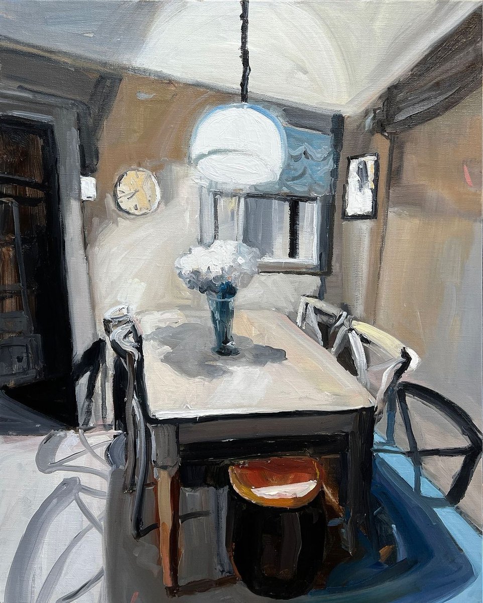 Night time has its own magic. Shadows that twist and bend, glimpses into a nocturnal dance…

“The Evening Table”, 45X60cm, oil on board.  

#interiorpainting #richardclaremont #artforinteriors #artcollector #nightmagic #oilpainting