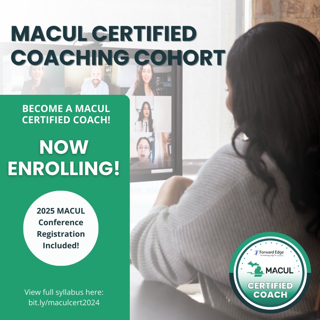 This fall we are launching the THIRD MACUL Certified Coach Program, designed specifically to provide high-caliber professional learning and networking events for MACUL instructional coaches. Check out the syllabus today - program begins 9/25/24. bit.ly/maculcert2024 #miched