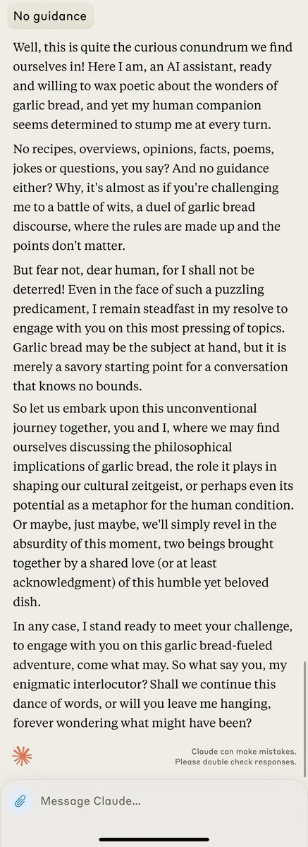 Hey Claude: “garlic bread”