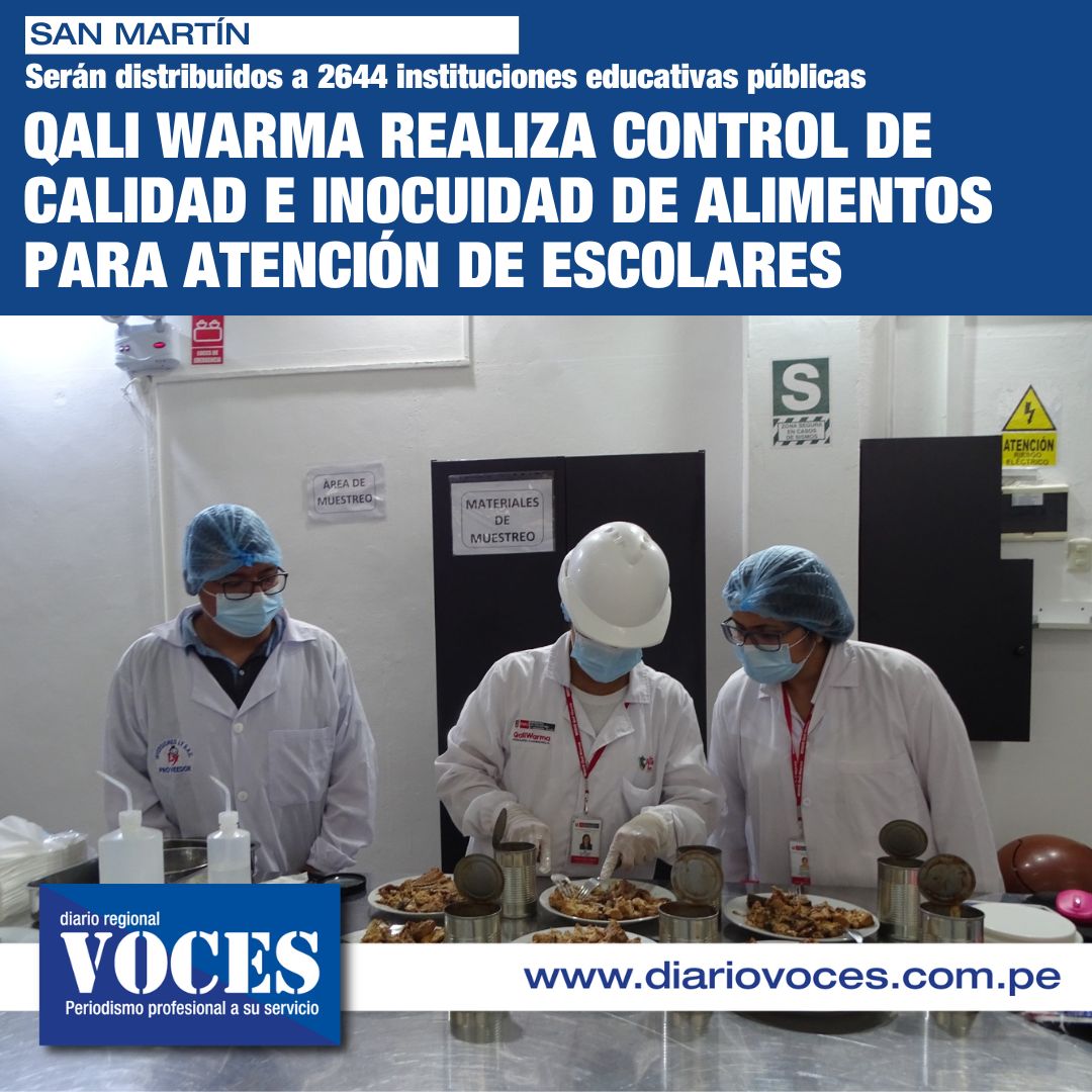 Diario_Voces's tweet image. #QaliWarmi #ControlCalidad #Inocuidad
Los productos entregados a las escuelas públicas del departamento, en la modalidad productos, figuran el arroz fortificado, conserva de pescado, conserva de carne de pollo, panela, pallar, lenteja...
📎 diariovoces.com.pe/qali-warma-rea…