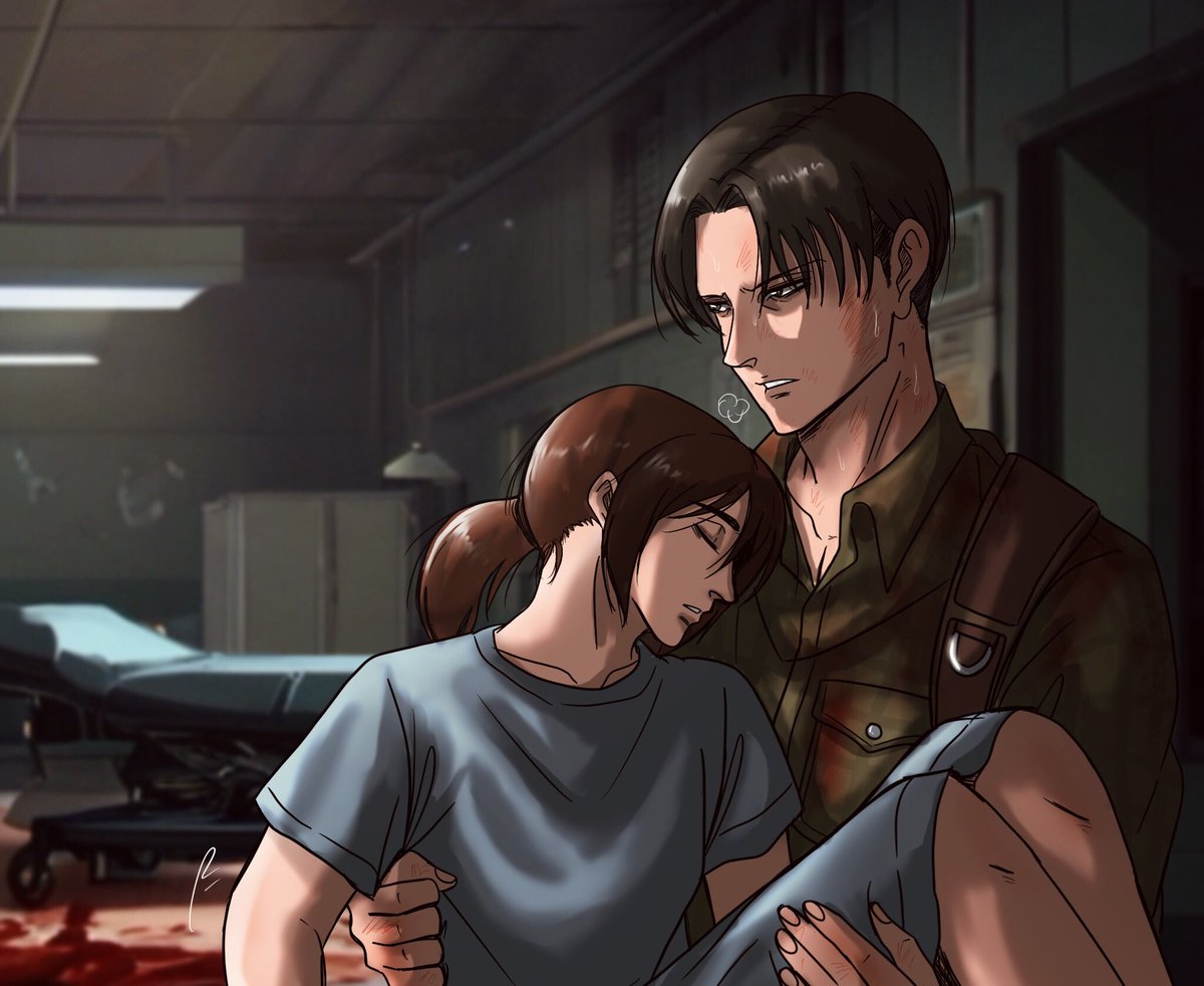 The Last Of Us AU: Hospital Scene #AttackOnTitan #gabibraun #LeviAckerman #リヴァイ