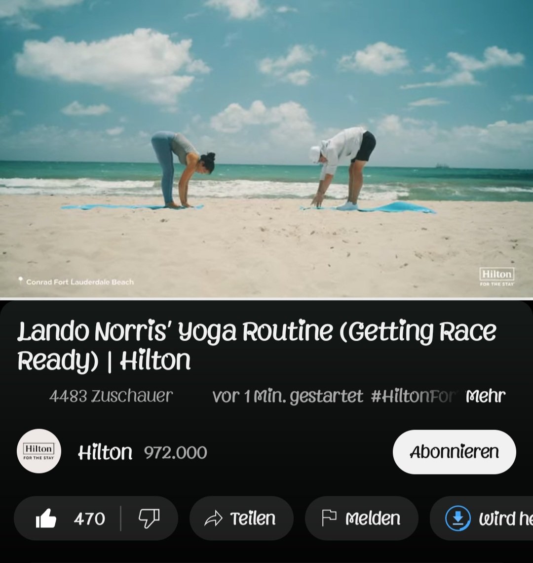 Thank you for your service @Hilton and @LandoNorris 🧘🏼‍♀️😏🩷 definitely gonna put some of this in my routine now 💪🏻 please give me a call when the next session is 😏😉☎️