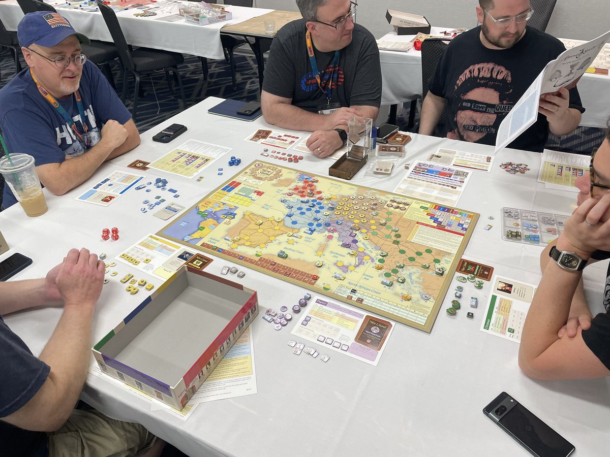 Here I Stand from @gmtgames here at @BuckeyeGameFest Made it through turn 1 in about 75 minutes.