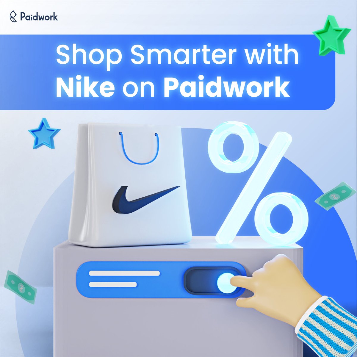 Explore endless options with Nike on Paidwork! 👟🌍 Shop for all your essentials and earn cashback in the world of online shopping. It's the ultimate blend of convenience, savings, and style, right at your fingertips! Don't miss out on this exclusive opportunity to enhance your…