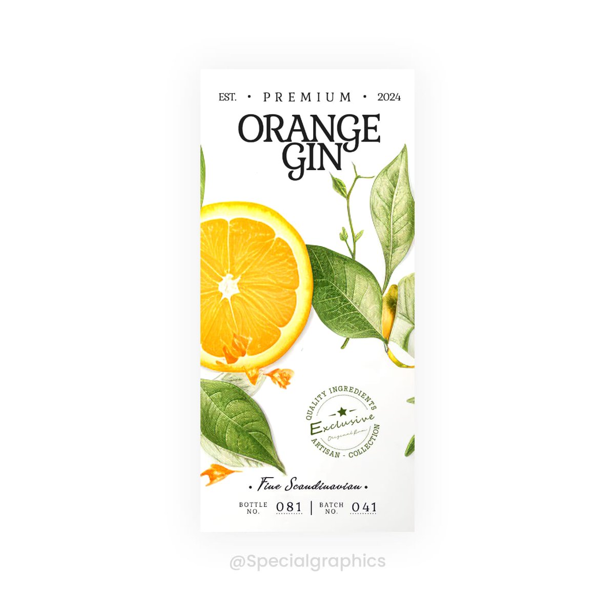 Orange Gin label crafted by Special Graphics!  Our designers have imbued this label with elegance, capturing the essence of sophistication.
 ——
#SpecialGraphics #OrangeGinLabel #ElegantDesign #Craftsmanship #Sophisticated #GinLovers #LabelDesign